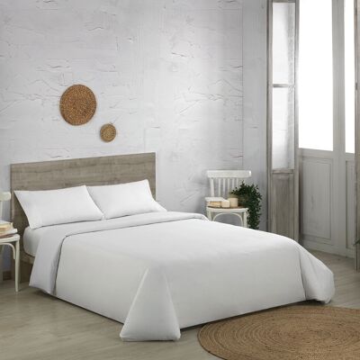 Housse de couette blanche en coton biologique. Lit de 90cm.