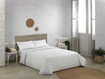 Housse de couette blanche en coton biologique. Lit de 90cm. 1