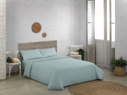 Funda nórdica de algodón orgánico color hielo. Cama de 200 cm.