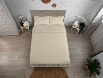 Housse de couette en coton bio taupe. Lit 135/140. 2