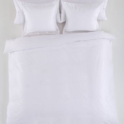 Bettbezug aus weißem Satin – Bett 135/140 (1 Stück) – 100 % Baumwolle – 300 Fäden. Gewicht: 118