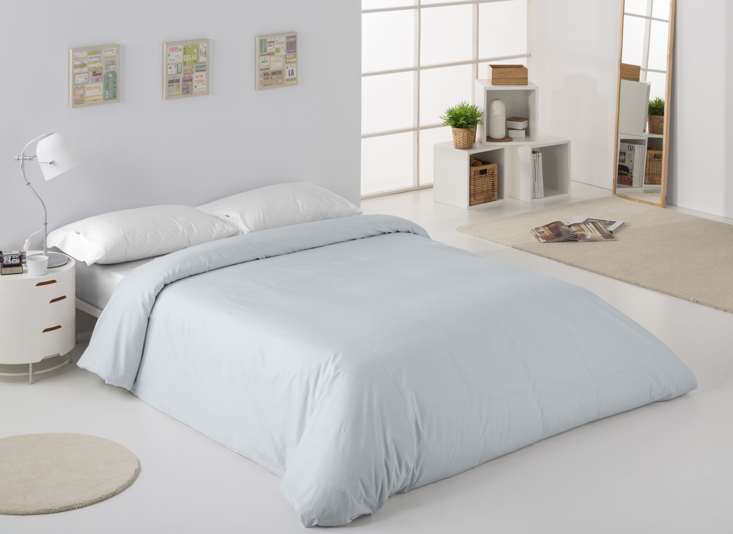 COPRIPIUMINO in cotone pettinato color perla - 90 letto (1 pezzo) - 100% cotone - 200 fili. Peso: 125