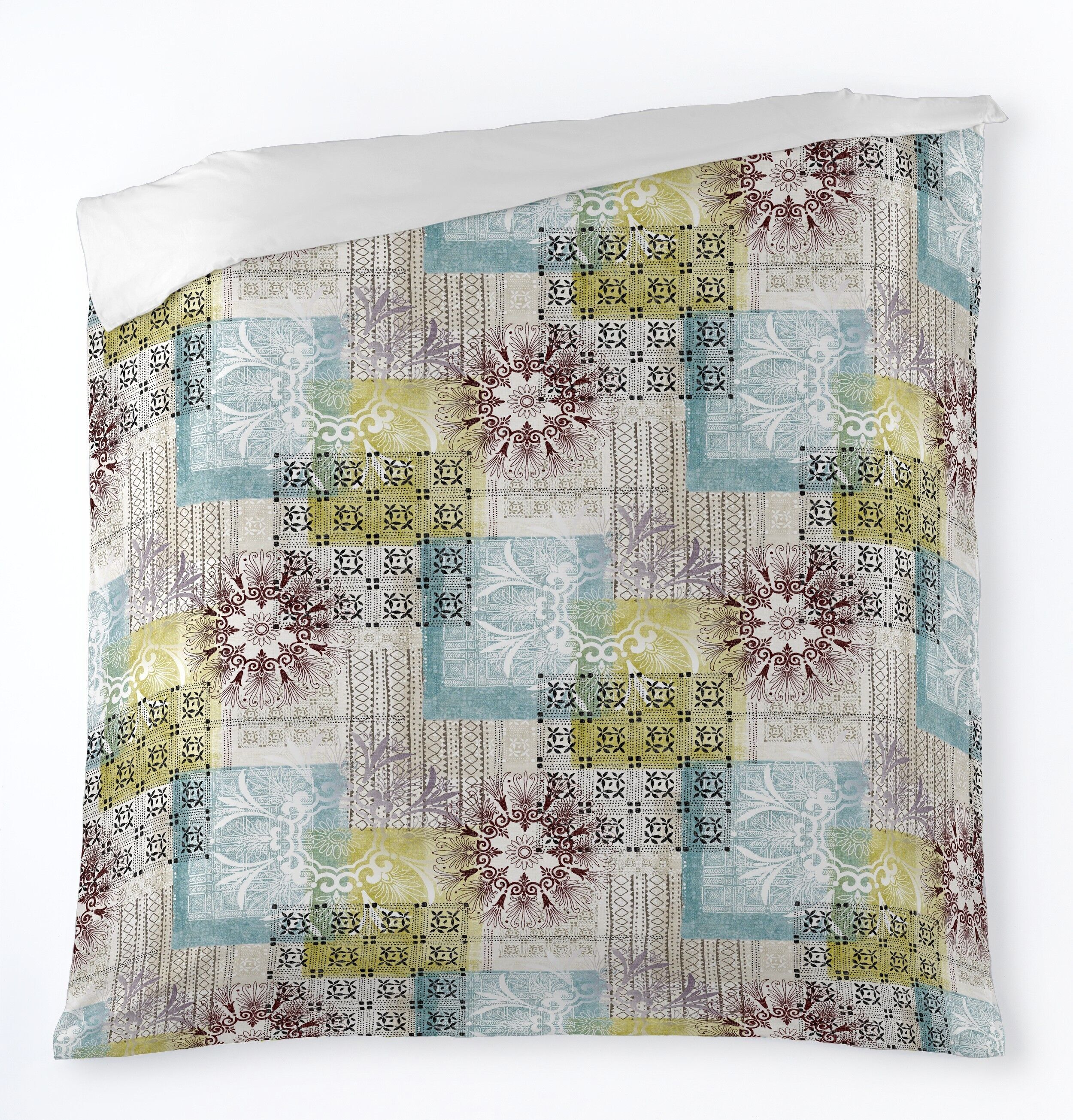 FUNDA NÓRDICA ESTAMPADA DORIAN (1 PIEZA) - IMPRESIÓN DIGITAL - CAMA DE 105 CM - PARTE ESTAMPADA 100% ALGODÓN - PARTE LISA 50% ALGODÓN / 50% POLIÉSTER - 144 HILOS