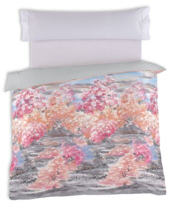 HOUSSE DE COUETTE IMPRIMÉE AMELIE (1 PIÈCE) - LIT 90 CM. - PARTIE IMPRIMÉE 100% COTON - PARTIE UNIE 50% COTON / 50% POLYESTER - 144 FILS 1