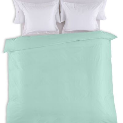 Housse de couette unie aqua - Lit 135/140 (1 pièce) - 50% coton / 50% polyester - 144 fils. Poids : 115