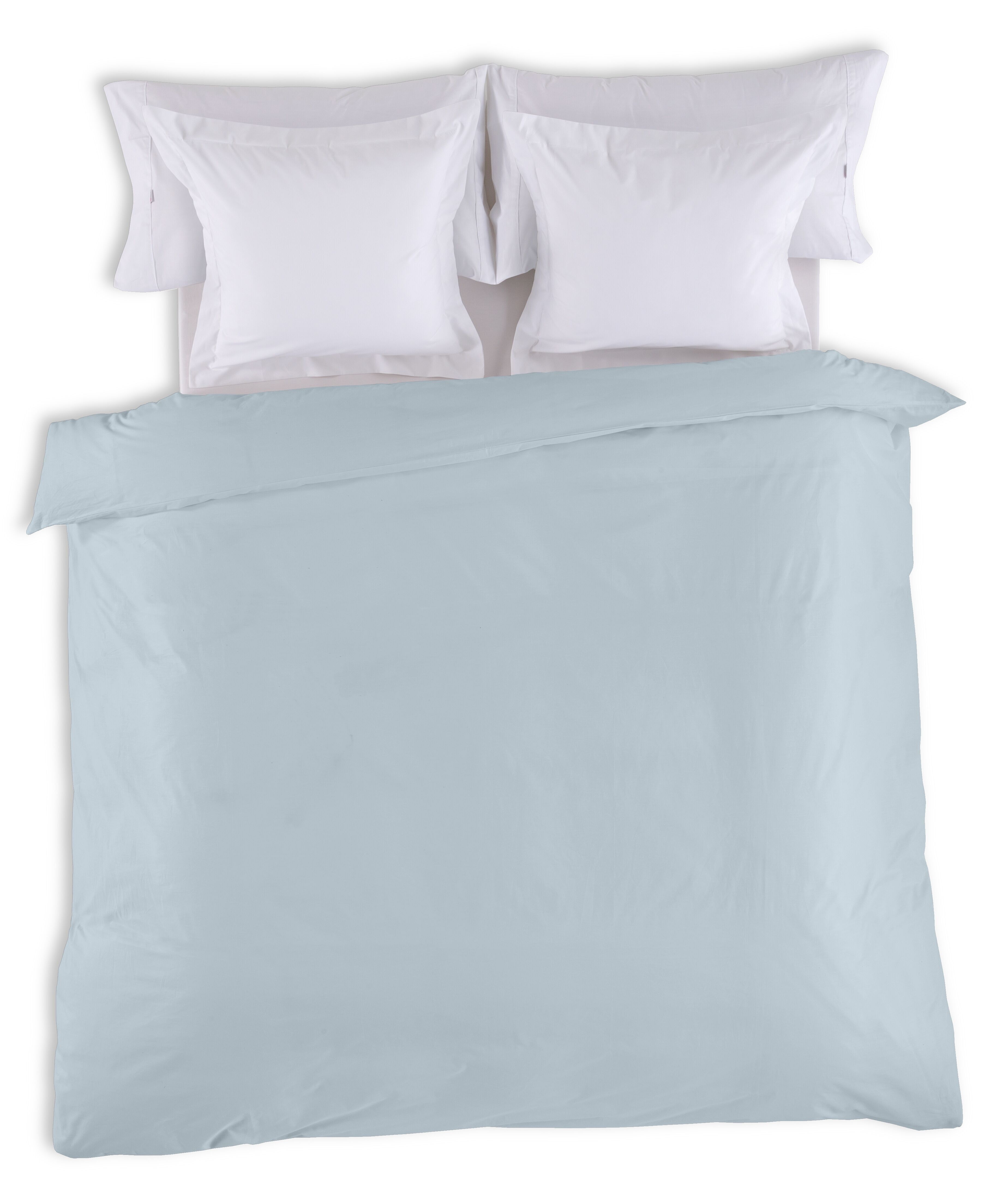 COPRIPIUMINO tinta unita azzurro - letto 135/140 (1 pezzo) - 50% cotone / 50% poliestere - 144 fili. Peso: 115
