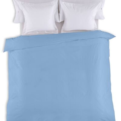 HOUSSE DE COUETTE uni bleu clair - Lit de 105 (1 pièce) - 50% coton / 50% polyester - 144 fils. Poids : 115