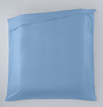 HOUSSE DE COUETTE uni bleu clair - Lit de 105 (1 pièce) - 50% coton / 50% polyester - 144 fils. Poids : 115 4