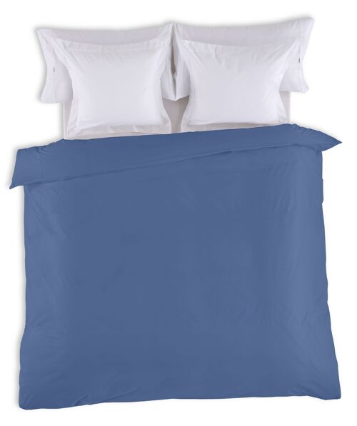 FUNDA NORDICA lisa color azulón - Cama de 105 (1 pieza) - 50% algodón / 50% poliéster - 144 hilos. Gramage: 115