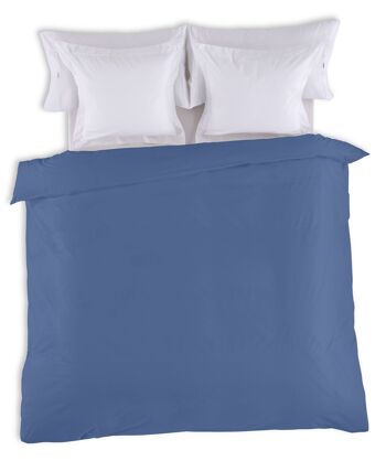 HOUSSE DE COUETTE bleu uni - Lit 105 (1 pièce) - 50% coton / 50% polyester - 144 fils. Poids : 115 1