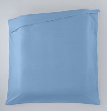 HOUSSE DE COUETTE uni bleu clair - Lit 135/140 (1 pièce) - 50% coton / 50% polyester - 144 fils. Poids : 115 4