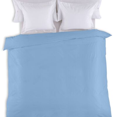 Einfarbiger, hellblauer Bettbezug – Bett 150/160 (1 Stück) – 50 % Baumwolle / 50 % Polyester – 144 Fäden. Gewicht: 115