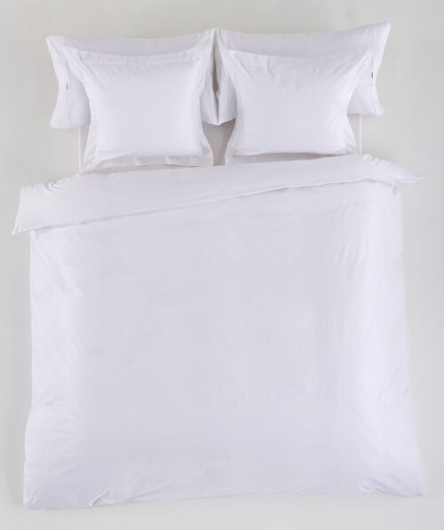 FUNDA NORDICA lisa color blanco - Cama de 105 (1 pieza) - 50% algodón / 50% poliéster - 144 hilos. Gramage: 115