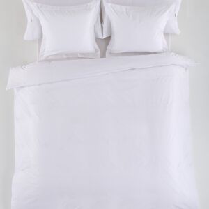 HOUSSE DE COUETTE uni blanc - Lit 105 (1 pièce) - 50% coton / 50% polyester - 144 fils. Poids : 115