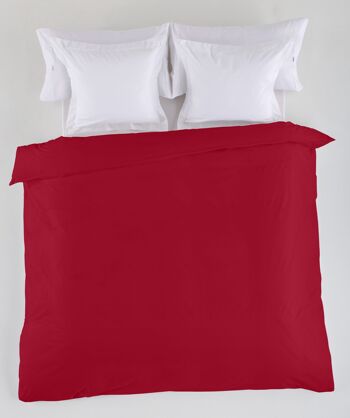 HOUSSE DE COUETTE unie bordeaux - Lit de 105 (1 pièce) - 50% coton / 50% polyester - 144 fils. Poids : 115 1