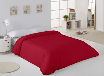 HOUSSE DE COUETTE unie bordeaux - Lit de 105 (1 pièce) - 50% coton / 50% polyester - 144 fils. Poids : 115 2