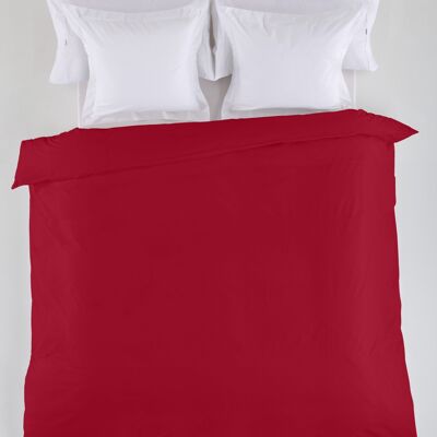 Einfarbiger bordeauxroter Bettbezug – Bett 135/140 (1 Stück) – 50 % Baumwolle / 50 % Polyester – 144 Fäden. Gewicht: 115