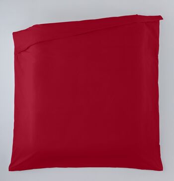 HOUSSE DE COUETTE unie bordeaux - Lit 135/140 (1 pièce) - 50% coton / 50% polyester - 144 fils. Poids : 115 4