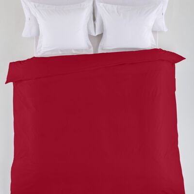FUNDA NORDICA lisa color burdeos - Cama de 180/200 (1 pieza) - 50% algodón / 50% poliéster - 144 hilos. Gramage: 115