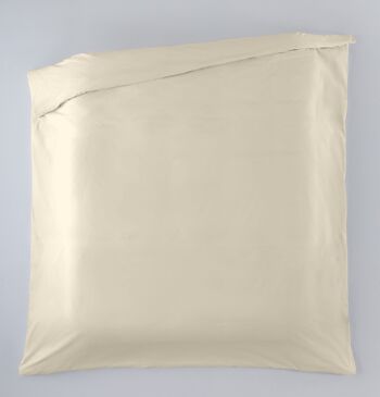 HOUSSE DE COUETTE unie crème - Lit 180/200 (1 pièce) - 50% coton / 50% polyester - 144 fils. Poids : 115 4