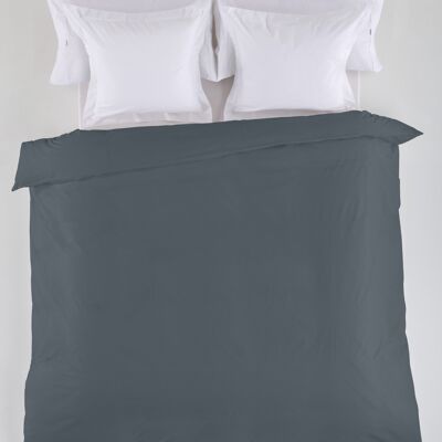 HOUSSE DE COUETTE uni gris - Lit 135/140 (1 pièce) - 50% coton / 50% polyester - 144 fils. Poids : 115