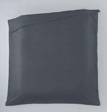 HOUSSE DE COUETTE uni gris - Lit 135/140 (1 pièce) - 50% coton / 50% polyester - 144 fils. Poids : 115 4