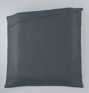 HOUSSE DE COUETTE uni gris - Lit 180/200 (1 pièce) - 50% coton / 50% polyester - 144 fils. Poids : 115 4