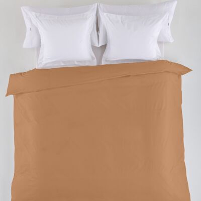 Glatter brauner Bettbezug – Bett 150/160 (1 Stück) – 50 % Baumwolle / 50 % Polyester – 144 Fäden. Gewicht: 115