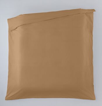 HOUSSE DE COUETTE marron lisse - Lit 150/160 (1 pièce) - 50% coton / 50% polyester - 144 fils. Poids : 115 4