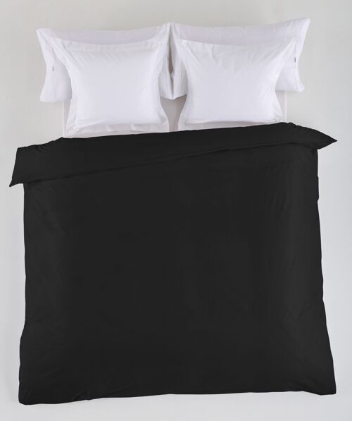 FUNDA NORDICA lisa color negro - Cama de 105 (1 pieza) - 50% algodón / 50% poliéster - 144 hilos. Gramage: 115