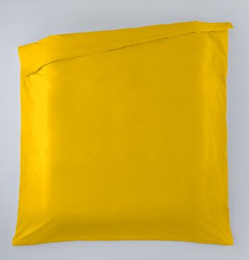 HOUSSE DE COUETTE unie moutarde - Lit 90 (1 pièce) - 50% coton / 50% polyester - 144 fils. Poids : 115 4