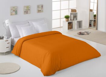 HOUSSE DE COUETTE uni ocre - Lit 135/140 (1 pièce) - 50% coton / 50% polyester - 144 fils. Poids : 115 3