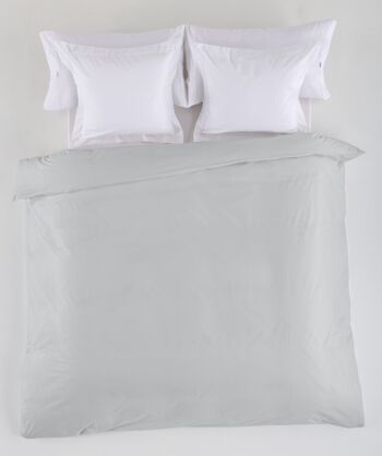 Housse de couette uni perle - Lit 135/140 (1 pièce) - 50% coton / 50% polyester - 144 fils. Poids : 115 1