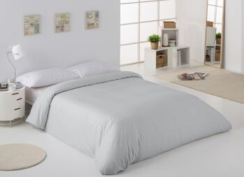 Housse de couette uni perle - Lit 135/140 (1 pièce) - 50% coton / 50% polyester - 144 fils. Poids : 115 2