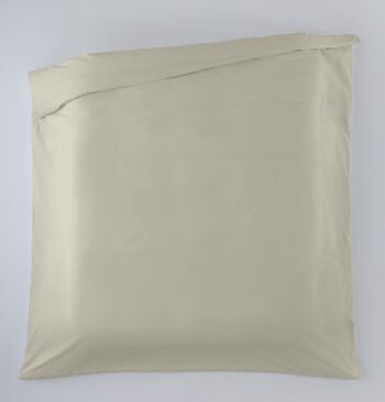 HOUSSE DE COUETTE lisse couleur pierre - Lit 105 (1 pièce) - 50% coton / 50% polyester - 144 fils. Poids : 115 4