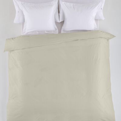 Glatter, steinfarbener DUVET-BEZUG – Bett 135/140 (1 Stück) – 50 % Baumwolle / 50 % Polyester – 144 Fäden. Gewicht: 115