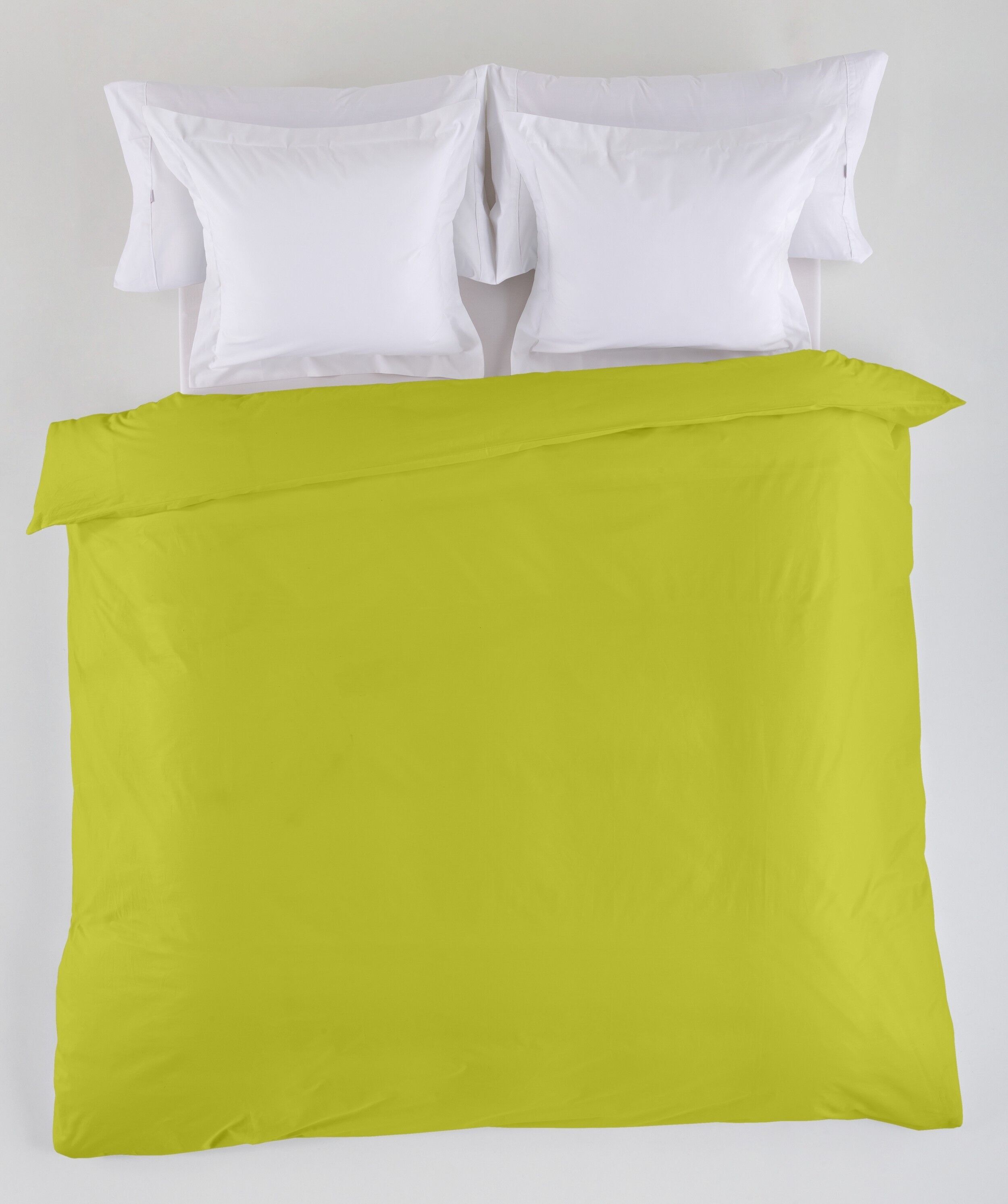 COPRIPIUMINO tinta unita pistacchio - letto 180/200 (1 pezzo) - 50% cotone / 50% poliestere - 144 fili. Peso: 115