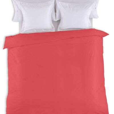 HOUSSE DE COUETTE uni rouge - Lit 180/200 (1 pièce) - 50% coton / 50% polyester - 144 fils. Poids : 115