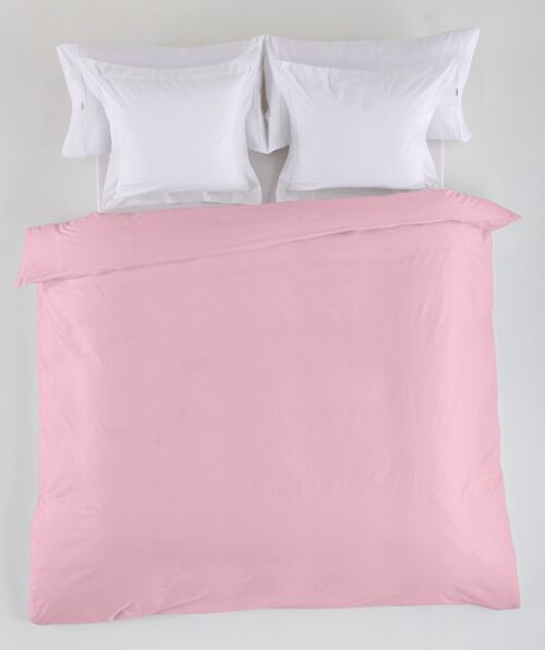 FUNDA NORDICA lisa color rosa - Cama de 150/160 (1 pieza) - 50% algodón / 50% poliéster - 144 hilos. Gramage: 115