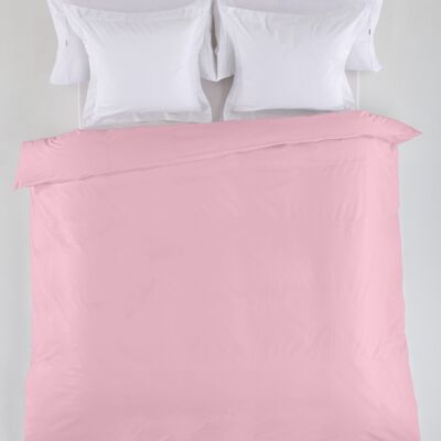 Einfarbiger rosa Bettbezug – Bett 150/160 (1 Stück) – 50 % Baumwolle / 50 % Polyester – 144 Fäden. Gewicht: 115