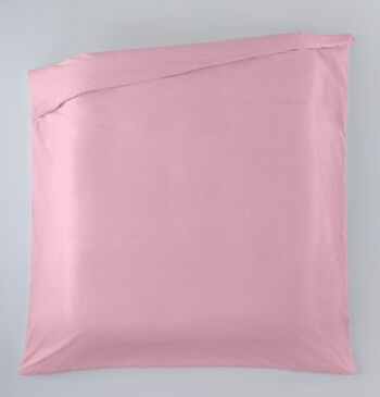 HOUSSE DE COUETTE uni rose - Lit 150/160 (1 pièce) - 50% coton / 50% polyester - 144 fils. Poids : 115 4