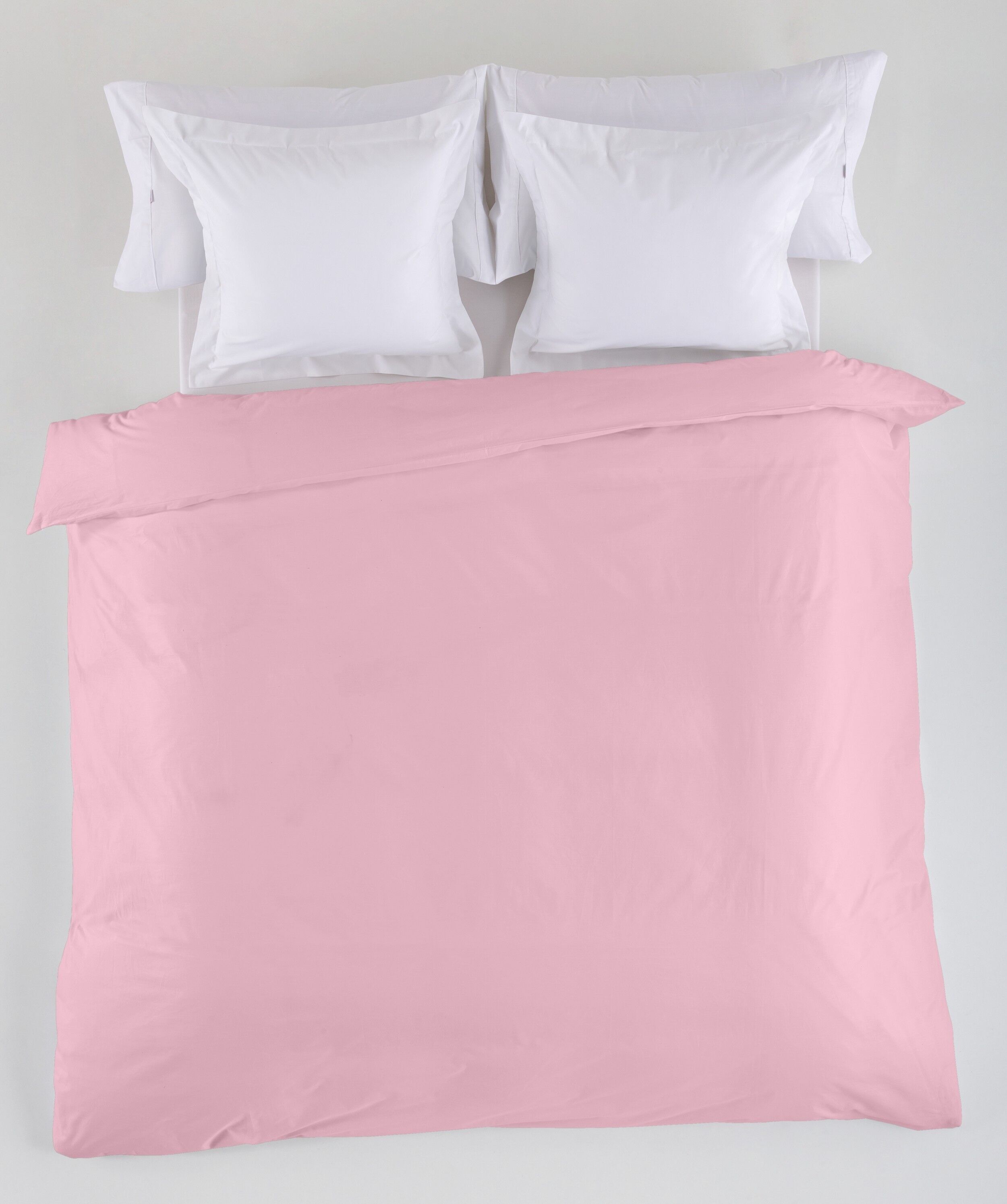 Plain pink DUVET COVER - Bed of 105 (1 piece) - 50% cotton / 50% polyester - 144 threads. Weight: 115