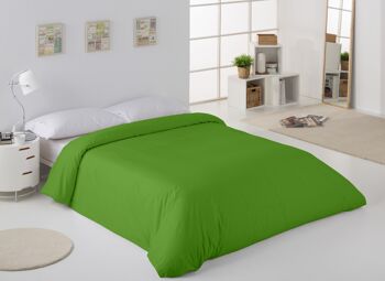 HOUSSE DE COUETTE lisse vert - Lit 105 (1 pièce) - 50% coton / 50% polyester - 144 fils. Poids : 115 2