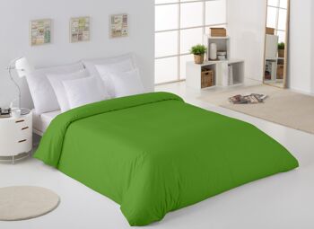 HOUSSE DE COUETTE lisse vert - Lit 105 (1 pièce) - 50% coton / 50% polyester - 144 fils. Poids : 115 3