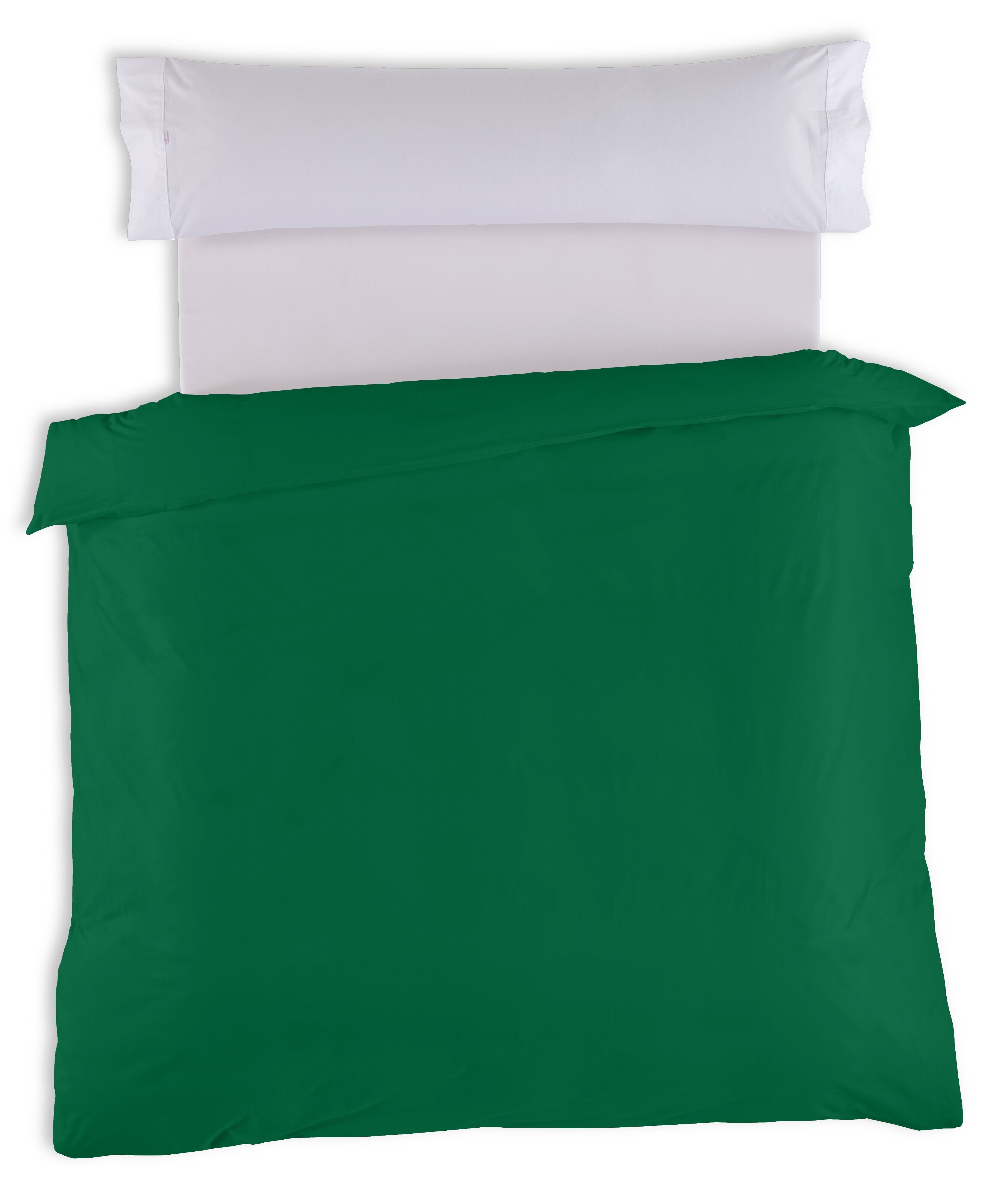 Plain billiard green DUVET COVER - 180/200 bed (1 piece) - 50% cotton / 50% polyester - 144 threads. Weight: 115