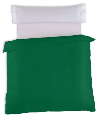 HOUSSE DE COUETTE lisse vert billard - Lit 180/200 (1 pièce) - 50% coton / 50% polyester - 144 fils. Poids : 115 1
