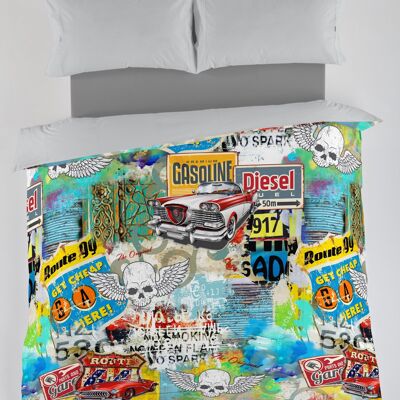 REBEL BETTBEZUG – 140X200 CM – DIGITALDRUCK – DIGITAL: 100 % BAUMWOLLE / EINFARBIG: 50 % BAUMWOLLE – 50 % POLYESTER – 144 FÄDEN