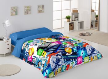 HOUSSE DE COUETTE FILET - 200X200 CM - IMPRESSION NUMÉRIQUE - NUMERIQUE : 100% COTON / UNI : 50% COTON - 50% POLYESTER - 144 FILS 2