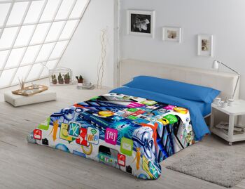 HOUSSE DE COUETTE FILET - 200X200 CM - IMPRESSION NUMÉRIQUE - NUMERIQUE : 100% COTON / UNI : 50% COTON - 50% POLYESTER - 144 FILS 3