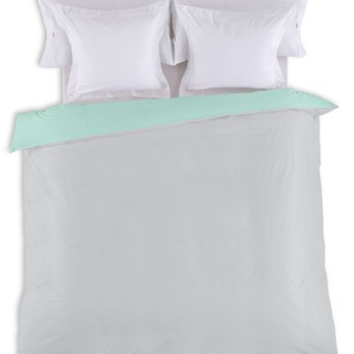 Wendbarer Bettbezug in Aqua-Creme – Bett 180/200 (1 Stück) – 50 % Baumwolle / 50 % Polyester – 144 Fäden. Gewicht: 115